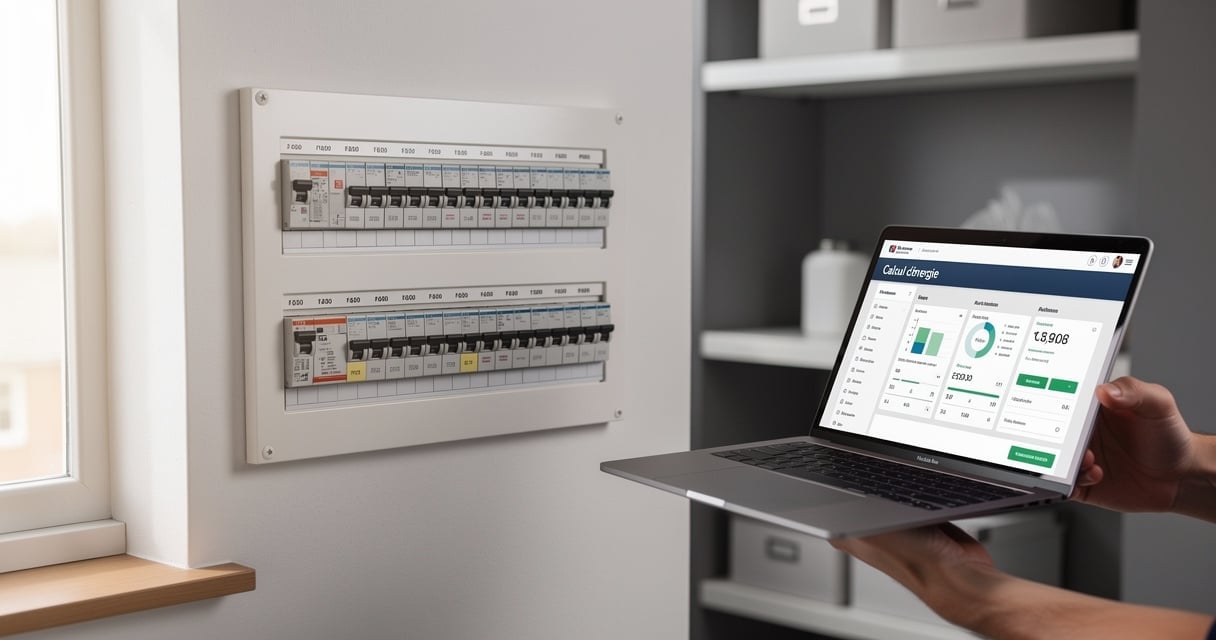Calculateur de charge électrique utilisé devant un tableau électrique domestique